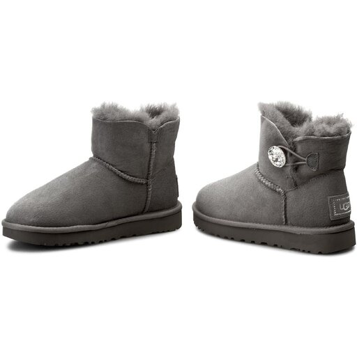 izme za snijeg Ugg W Mini Bailey Button Bling 1016554 W Grey