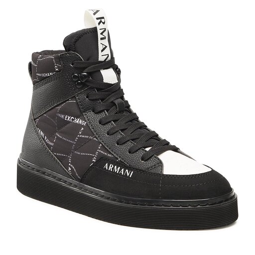 靴 archive EMPORIO ARMANI Leather Shoes Снікерcи Armani Exchange XUZ043 XV640 S277 Чорний | evzuttya.com.ua