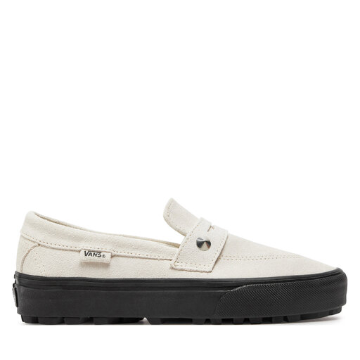 Vans Slip On Vans De Cuero Blancos Vans Blancos Con Estoperoles