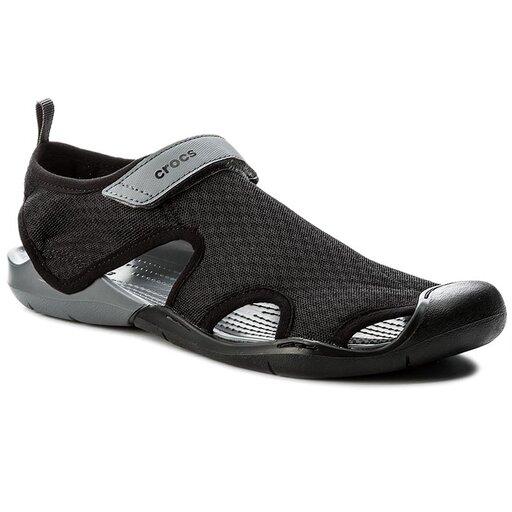 Sandały Crocs Swiftwater Mesh Sandal W 204597 Czarny | eobuwie.com.pl