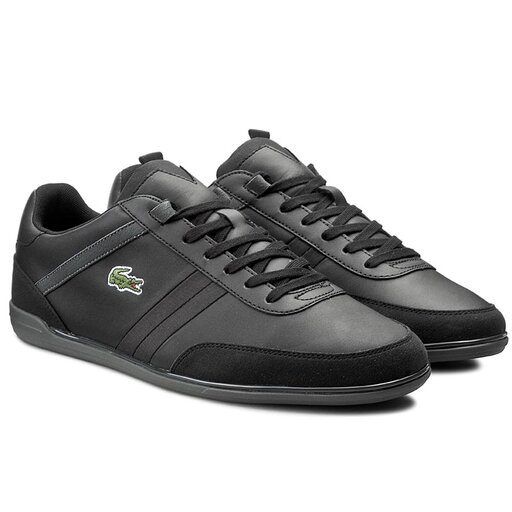 Lacoste mens giron trainers black hot sale
