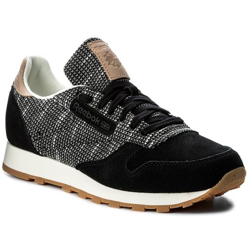 Cip Reebok Cl Leather Ebk BS6236 Black Stark Gry Sand Stn