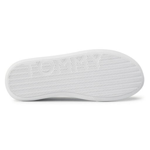 Laisvalaikio batai Tommy Hilfiger Essential Leather Cupsole Pop FM0FM03089  White YBR • Www.eavalyne.lt