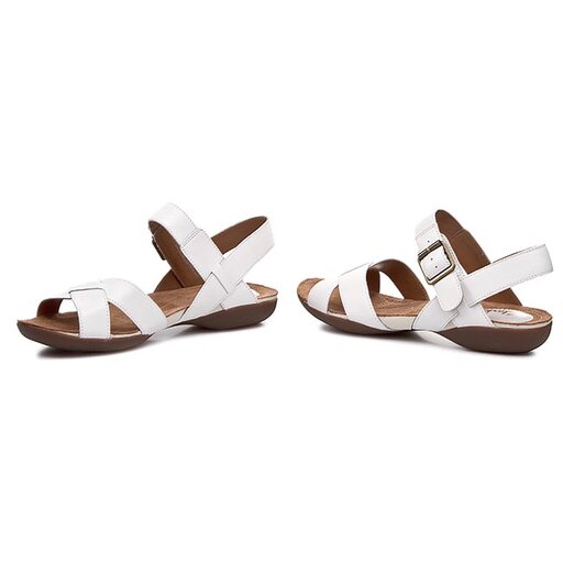 Sandalen Clarks Raffi Flower 261065694 White Leather eschuhe