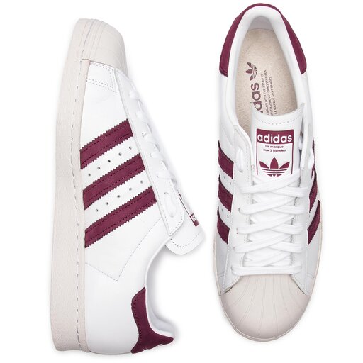 Superstar 80s trainers white maroon crystal white top
