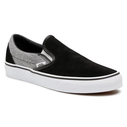 black slip on vans suede