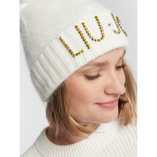 Liu Jo Berretto Bianco Pon Pon LIU JO Cappello Tinta Unita Con Pon
