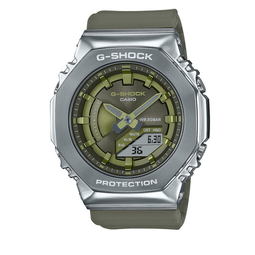 G Shock GM S2100 3AER Green Silver epapoutsia.gr
