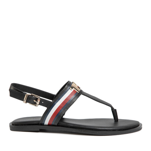 Сандали Tommy Hilfiger Corporate Letaher Fat Sandal FW0FW04840 Черен ...