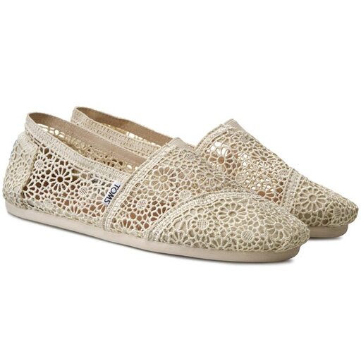 Toms women's 10007858 natural outlet moroccan crochet alpargata flat