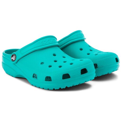 tropical teal crocs size 6