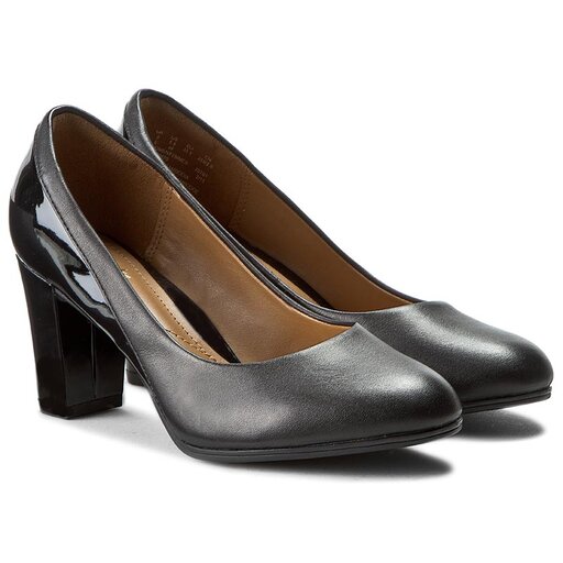 Polobotky Clarks Basil Auburn 261026705 Black Combi Lea eobuv.cz