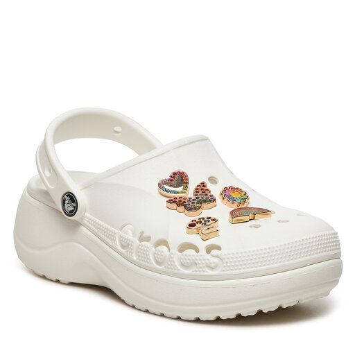 White crocs with jibbitz best sale