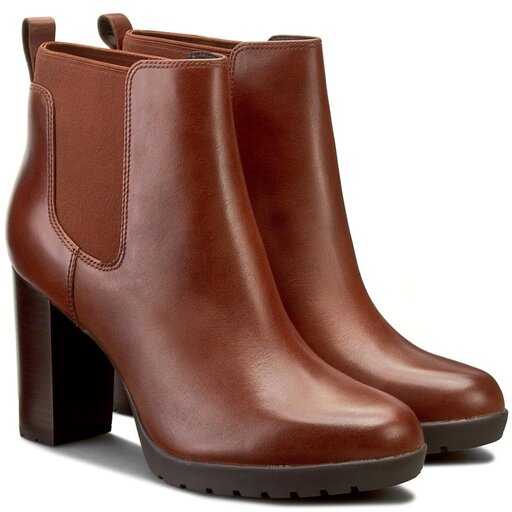 Botki Clarks Elipsa Dee 261205054 Dark Tan Leather eobuwie .pl