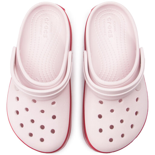platform pink crocs