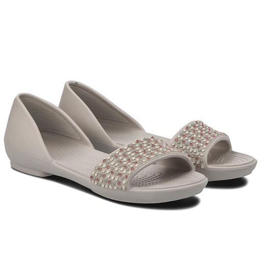 Sandalen Crocs Lina Embellished Dorsay 204361 Grau eschuhe
