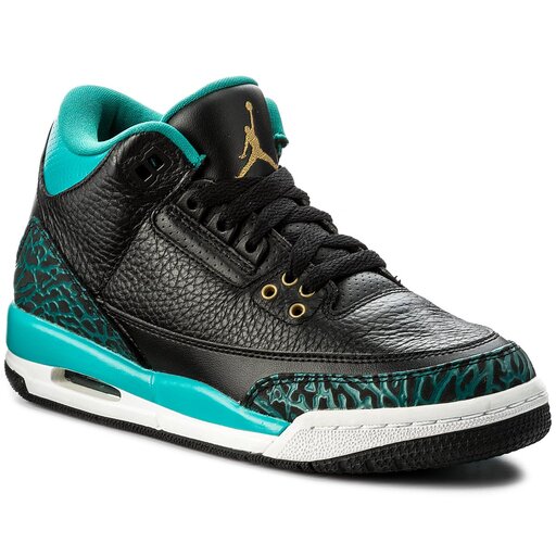 Zapatos Air Jordan 3 GG 441140 Black/Metallic Gold/Rio Teal • Www.zapatos.es