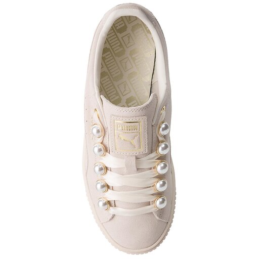 Puma suede platform 2025 bling whisper white