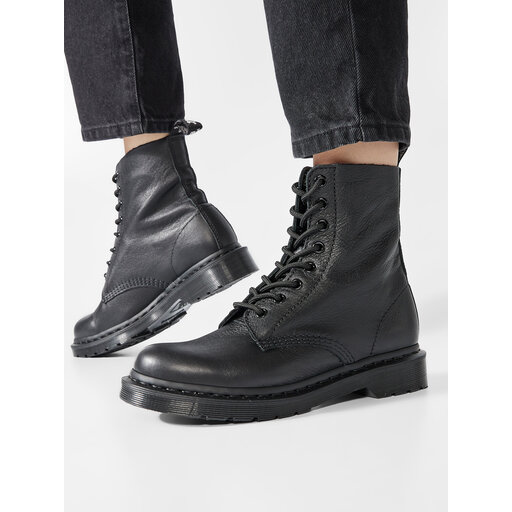 black mono doc martens