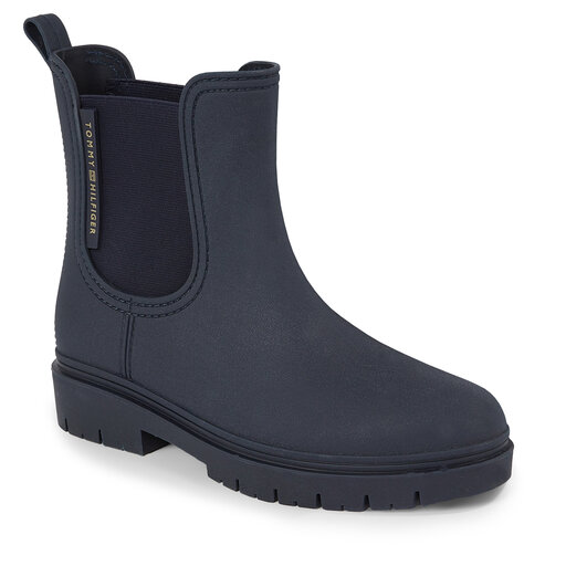 Bottes de pluie Tommy Hilfiger Essential Tommy Rainbootie FW0FW07471 Bleu chaussures