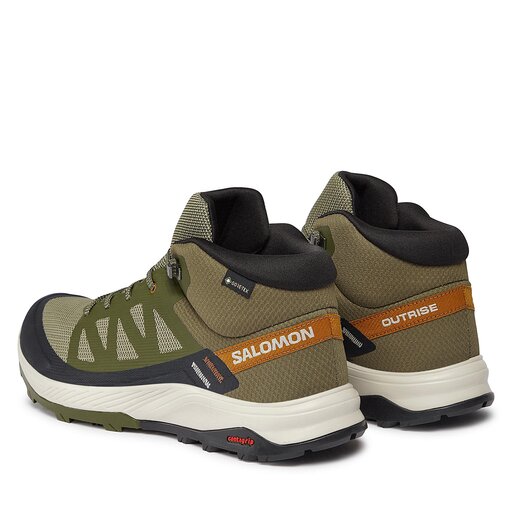 Trekkingschuhe Salomon Outrise Mid GORE TEX L47143600 Khakifarben eschuhe
