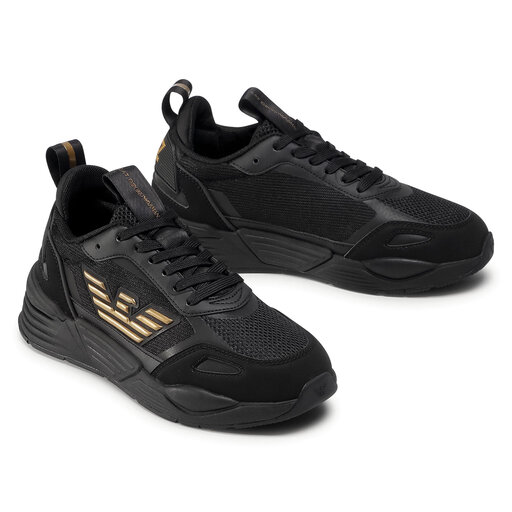 Снікерcи EA7 Emporio Armani X8X070 XK165 M701 Triple Black/Gold •  Eobuv.com.ua
