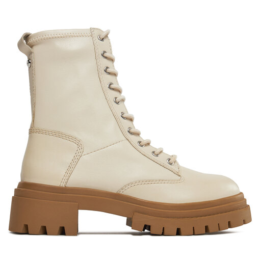 Aldo Botines Blancos De Piel Valley Bota Vaquera Mujer Cuero