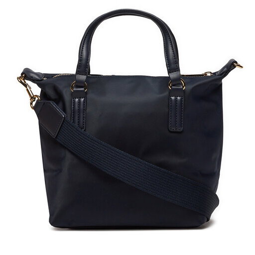 Handtasche Tommy Hilfiger Poppy Small Tote Corp AW0AW15986 Dunkelblau eschuhe