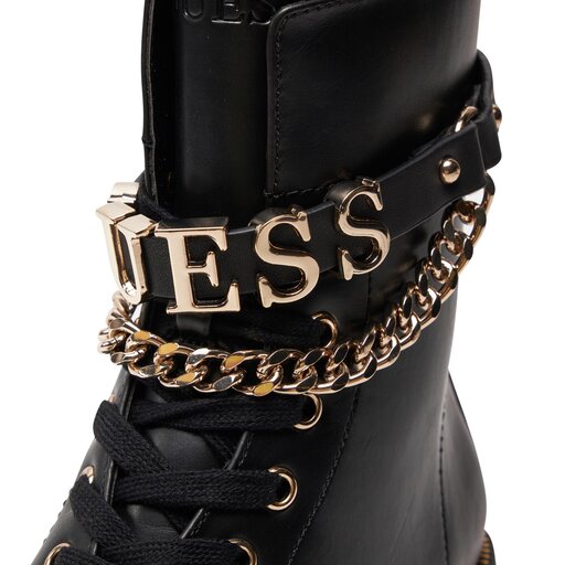 Guess Lackstiefeletten Schwarz Guess Springerstiefel Damen Lack