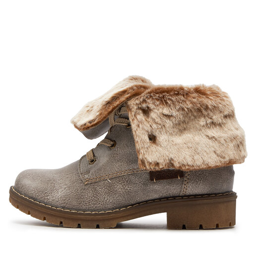 Boots Stiefeletten Rieker Stiefeletten Braun GefÃ¼ttert Lammfell