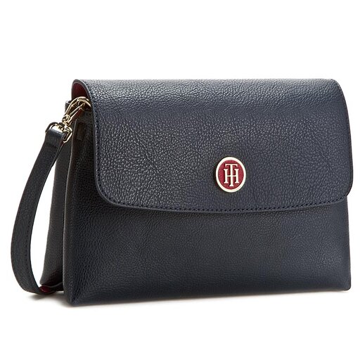 Handtasche Tommy Hilfiger Th Core Flap Crossover AW0AW02327 Dunkelblau eschuhe