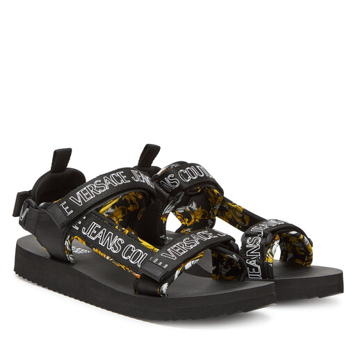 サンダル VERSACE JEANS COUTURE Men Sandals Black 78YA3SQ4ZS365 G89 VERSACE JEANS COUTURE: Sandals men - Black | Versace Jeans