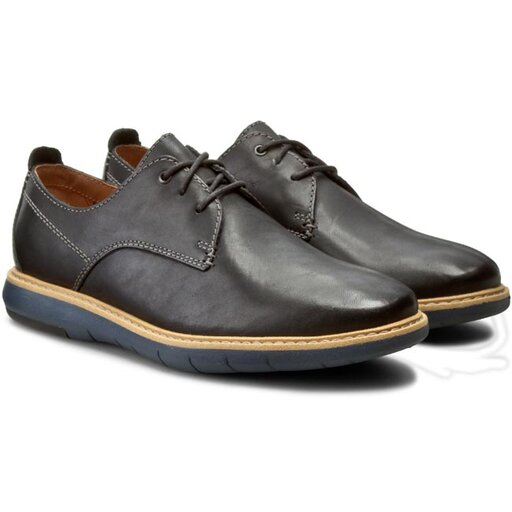 Halbschuhe Clarks Flexton Plain 261193167 Black Leather