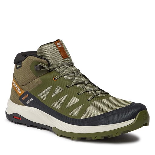 Chaussures de trekking Salomon Outrise Mid GORE TEX L47143600 Kaki