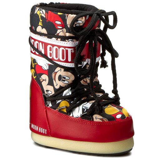 Śniegowce Moon Boot Jr Mickey 34000600001 Rosso/Nero | eobuwie.com.pl
