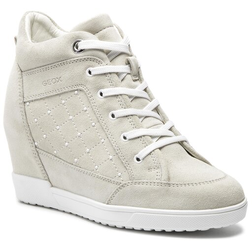 Sneakers Geox D Carum C 022AU C5002 Cream • Www.chaussures.fr