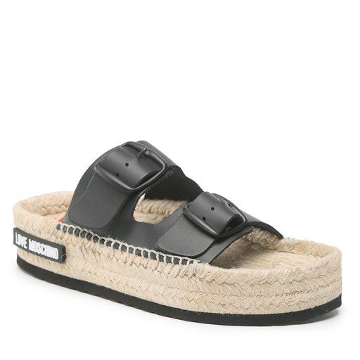 LOVE MOSCHINO エスパドリーユ Love Moschino バックル エスパドリーユ | ブラック | FARFETCH JP