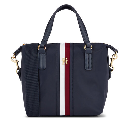 Bolso Tommy Hilfiger Poppy Small Tote Corp AW0AW15894 Azul marino zapatos.es