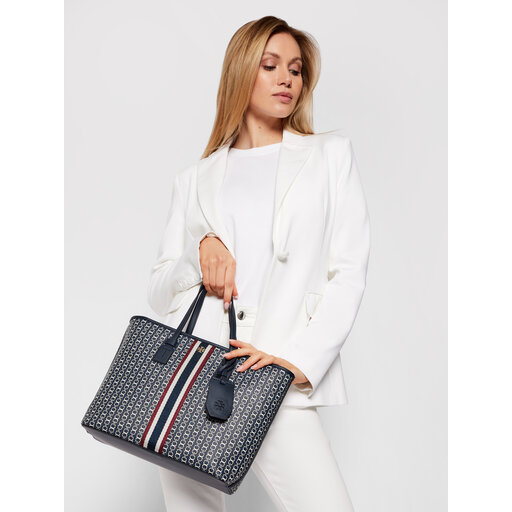 Torebka Tory Burch Gemini Link Canvas Small Tote 53304 Granatowy