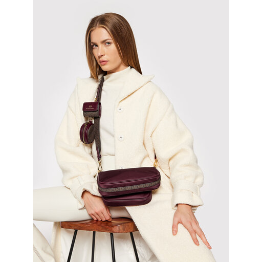 Handtasche MICHAEL Michael Kors Jet Set Charm 32F1GT9C6C Dunkelrot