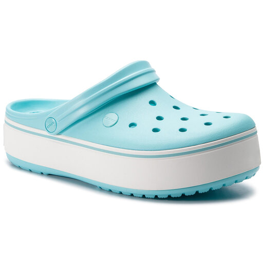 light blue platform crocs