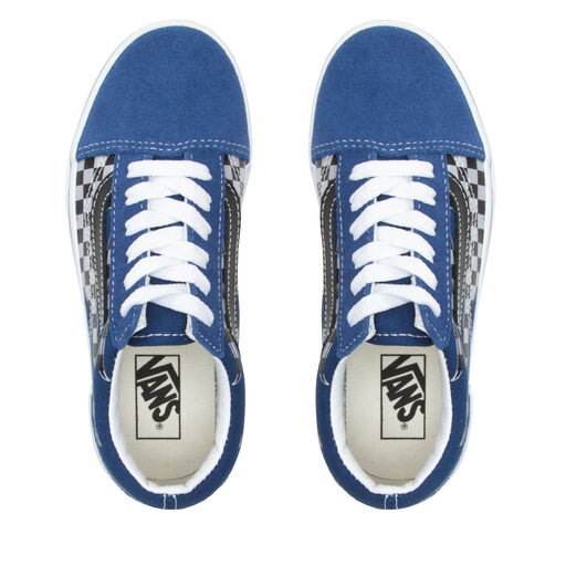 Vans old skool top blue and white checkerboard