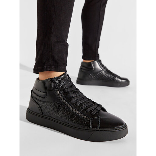 Sneakers Calvin Klein High Top Lace Up W/Zip Mono HM0HM00283 Schwarz |  eschuhe.de