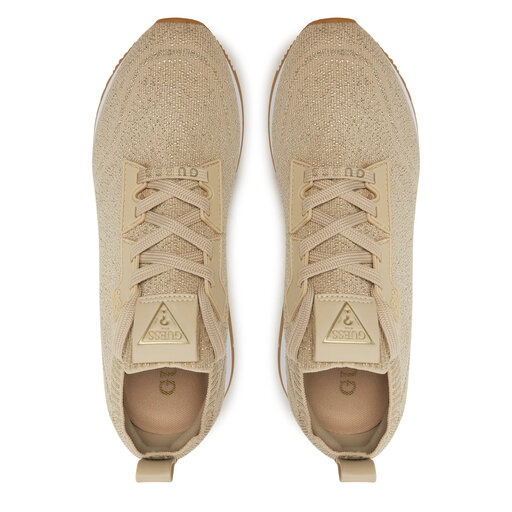 Guess Sneakers FLURN3 ESU12 Nude - Camoscio Rosa, Zeppa 3 Cm, Autunno Inverno