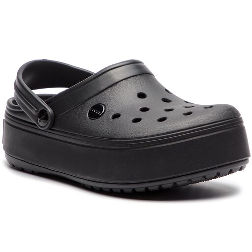 black platform crocs