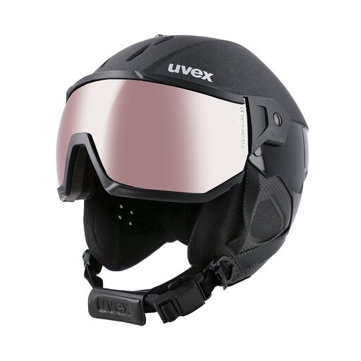 uvex instinct visor - skihelm voor dames en heren - met vizier - individueel passysteem - black matt - 60-62 cm