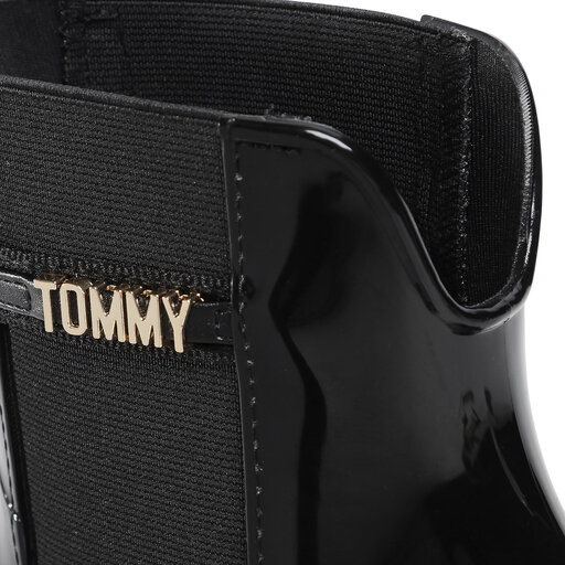 Bottes de pluie Tommy Hilfiger Block Branding Rainboot FW0FW05202 Noir chaussures