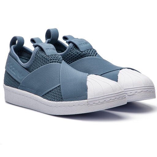 Adidas superstar slip top on mujer azul
