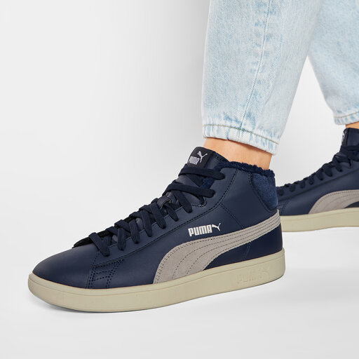 Сникерсы Puma Smash v2 Mid L Fur Jr 366896 06 Peacoat/Grey Violet •  Eobuv.com