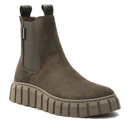 REFRESH Scarpa Donna In Tela – Bottino Vegano Con Cerniera Interna E Suola Bicolore